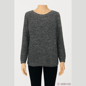 Hannah casual knitted cardigan XL charcoal white marble long sleeve front pocket